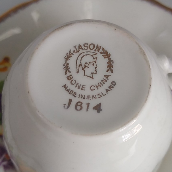 Jason Royal China Teacup & Saucer Vintage Pansy - Picture 2 of 3